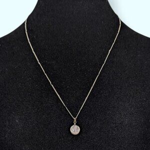 Dainty Pink-White Quartz Pendant Necklace